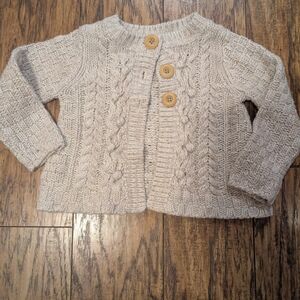 Mini Boden Cream Cable Knit Cardigan